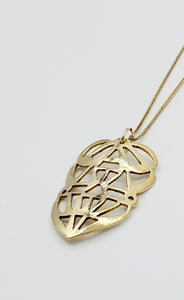 Pendentif TIKI en ARGENT 925 et BRONZE JAUNE - Fait main